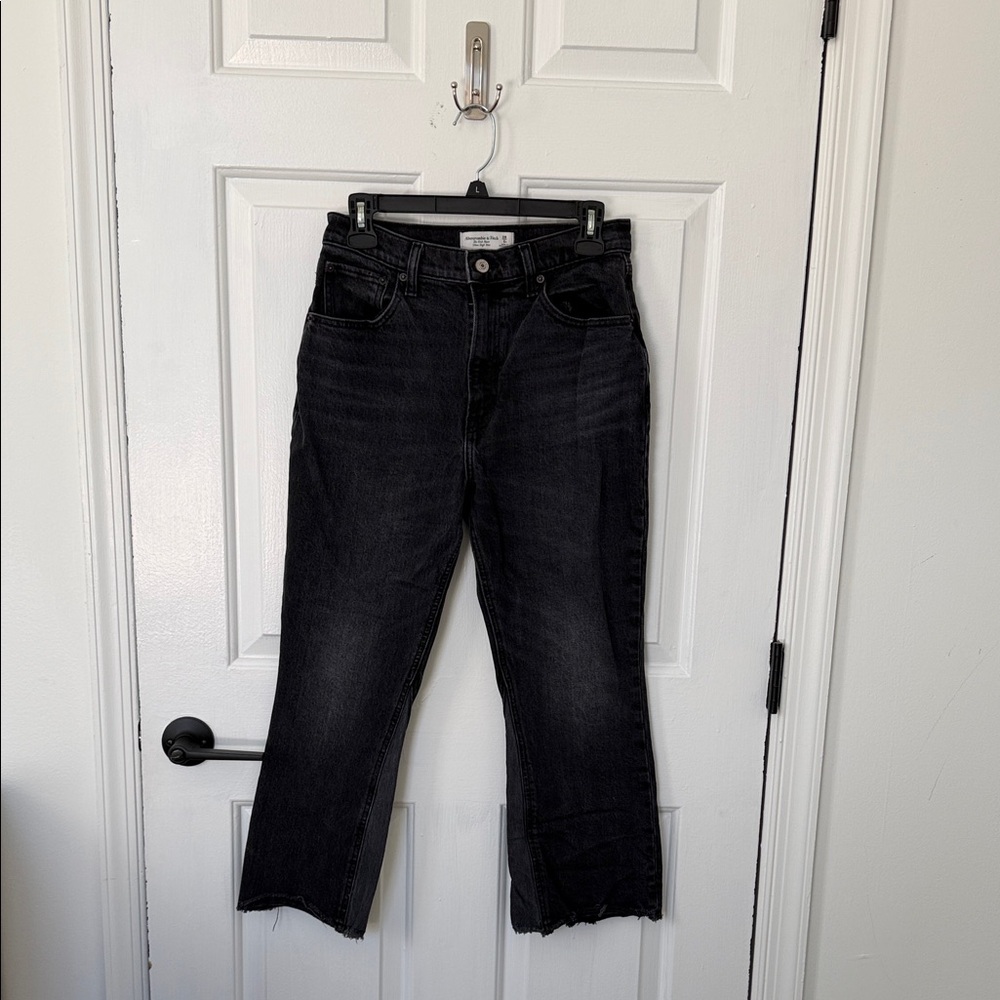 Abercrombie & Fitch Women's Dark Gray Straight Leg Jeans